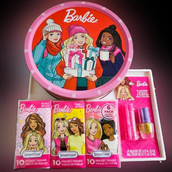 NWT BARBIE HOLIDAY COOKIES & BEAUTY 7pc GIFT SET! - Picture 1 of 16